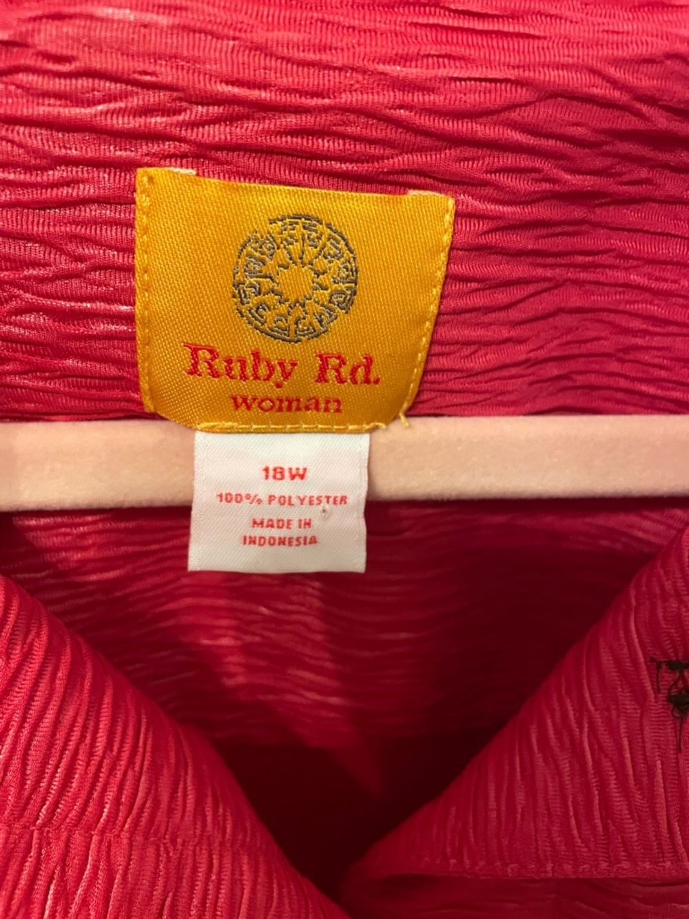 Ruby Rd. Textured Red Button-Front Jacket - 18 - Picture 4 of 6